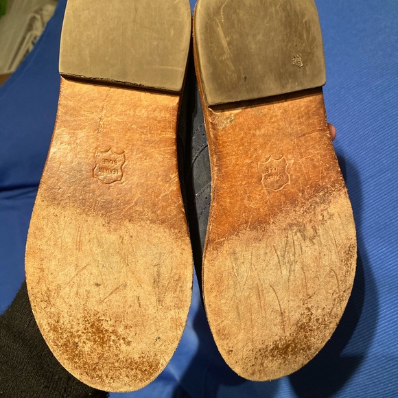 Janie and Jackie Girls Blue Suede Lace Up - Picture 3 of 5